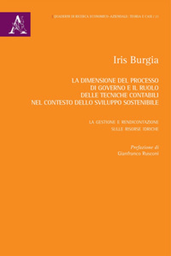 La dimensione del processo di governo e il ruolo delle tecniche contabili nel contesto dello sviluppo sostenibile. La gestione e rendicontazione sulle risorse idriche - Librerie.coop La dimensione del processo di governo e il ruolo delle tecniche contabili nel contesto dello sviluppo sostenibile. La gestione e rendicontazione sulle risorse idriche - Librerie.coop