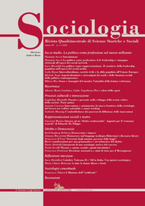 Sociologia. Rivista quadrimestrale di scienze storiche e sociali - Vol. 1 - Librerie.coop Sociologia. Rivista quadrimestrale di scienze storiche e sociali - Vol. 1 - Librerie.coop