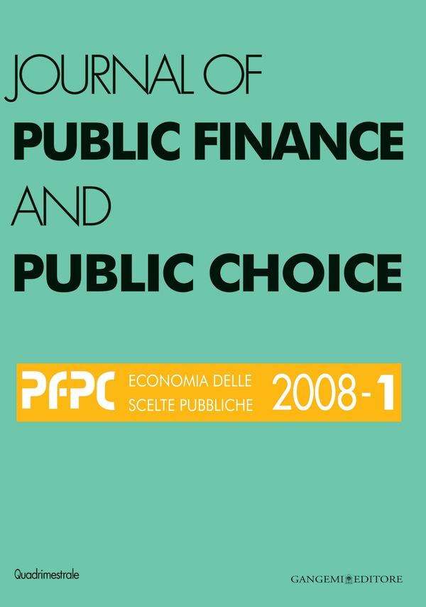 Journal of public Finance and Public Choice n.1/2008 - Librerie.coop Journal of public Finance and Public Choice n.1/2008 - Librerie.coop