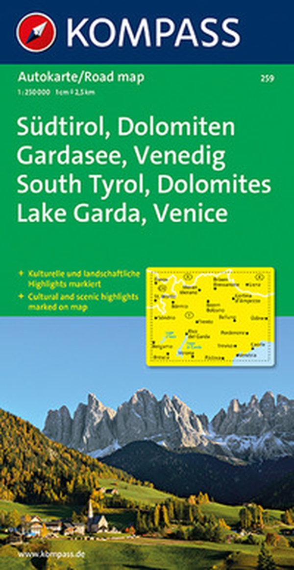 Carta stradale n. 259. Alto Adige, Dolomiti, Lago di Garda, Venezia-Südtirol, Dolomiten, Gardasee, Venedig 1:250.000 - Librerie.coop Carta stradale n. 259. Alto Adige, Dolomiti, Lago di Garda, Venezia-Südtirol, Dolomiten, Gardasee, Venedig 1:250.000 - Librerie.coop