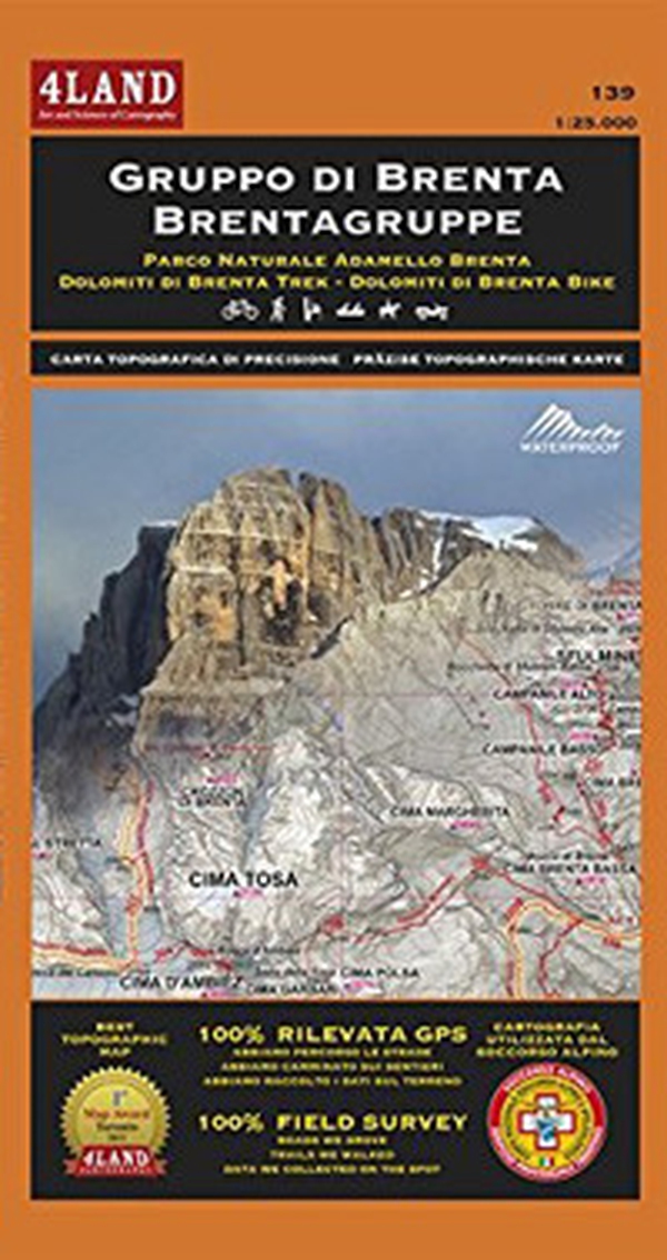 Gruppo di Brenta. Parco naturale Adamello Brenta. Carta escursionistica 1:25.000. Ediz. italiana, inglese e tedesca - Librerie.coop Gruppo di Brenta. Parco naturale Adamello Brenta. Carta escursionistica 1:25.000. Ediz. italiana, inglese e tedesca - Librerie.coop