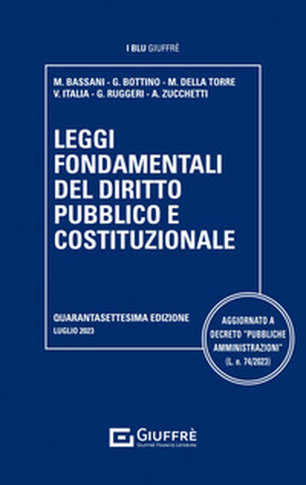 Leggi fondamentali del diritto pubblico e costituzionale - Librerie.coop Leggi fondamentali del diritto pubblico e costituzionale - Librerie.coop