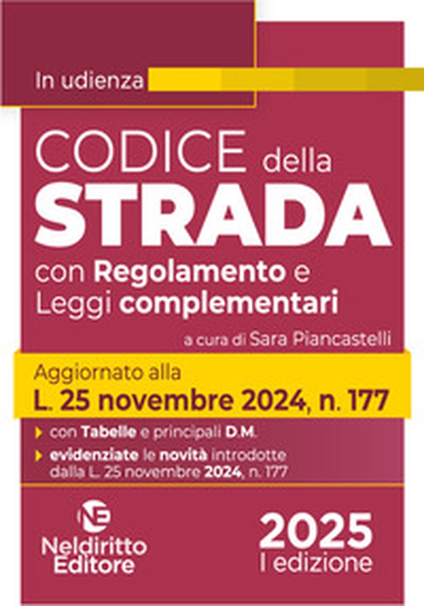 Codice della Strada 2025. Aggiornato al nuovo Codice della Strada e al Regolamento di esecuzione e attuazione - Librerie.coop Codice della Strada 2025. Aggiornato al nuovo Codice della Strada e al Regolamento di esecuzione e attuazione - Librerie.coop