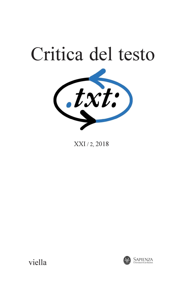 Critica del testo (2018) Vol. 21/2 - Librerie.coop Critica del testo (2018) Vol. 21/2 - Librerie.coop