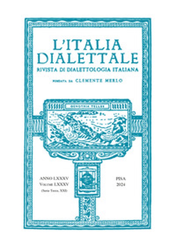 L'Italia dialettale. Rivista di dialettologia italiana - Vol. 85 - Librerie.coop L'Italia dialettale. Rivista di dialettologia italiana - Vol. 85 - Librerie.coop