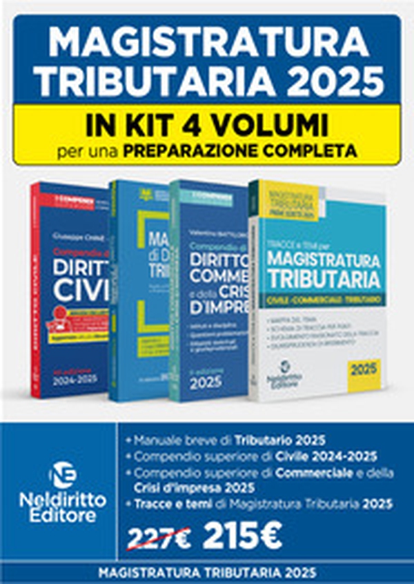 Concorso Magistratura Tributaria: kit 4 volumi per una preparazione completa - Librerie.coop Concorso Magistratura Tributaria: kit 4 volumi per una preparazione completa - Librerie.coop
