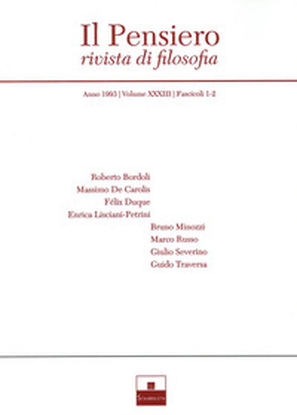 Il pensiero. Rivista di filosofia - Vol. 33\1-2 - Librerie.coop Il pensiero. Rivista di filosofia - Vol. 33\1-2 - Librerie.coop