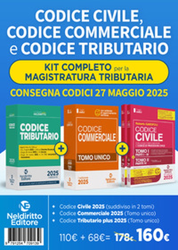 Kit 3 codici normativi per il Concorso in Magistratura tributaria 2025 - Librerie.coop Kit 3 codici normativi per il Concorso in Magistratura tributaria 2025 - Librerie.coop