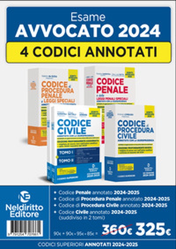 Kit 4 Codici annotati con la giurisprudenza per l'esame di avvocato 2024-2025 - Librerie.coop Kit 4 Codici annotati con la giurisprudenza per l'esame di avvocato 2024-2025 - Librerie.coop
