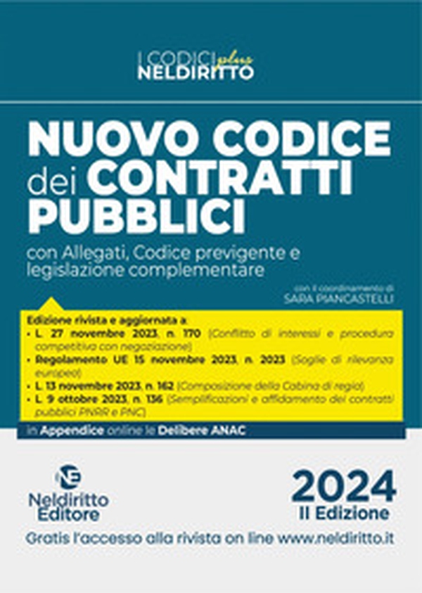 Nuovo codice dei contratti pubblici plus 2024 - Librerie.coop Nuovo codice dei contratti pubblici plus 2024 - Librerie.coop