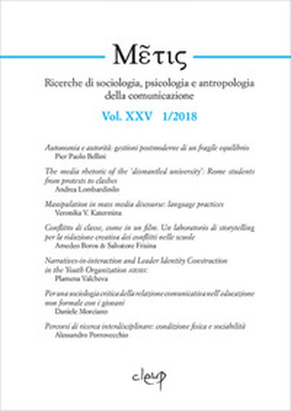 Metis. Ricerche di sociologia, psicologia e antropologia della comunicazione - Librerie.coop Metis. Ricerche di sociologia, psicologia e antropologia della comunicazione - Librerie.coop