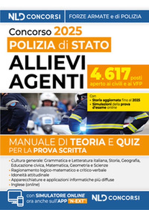 Concorso 4617 allievi agenti della Polizia di Stato. Manuale con Teoria e quiz 2025 - Librerie.coop Concorso 4617 allievi agenti della Polizia di Stato. Manuale con Teoria e quiz 2025 - Librerie.coop