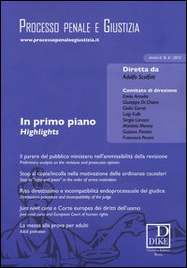 Processo penale e giustizia - Vol. 6 - Librerie.coop Processo penale e giustizia - Vol. 6 - Librerie.coop