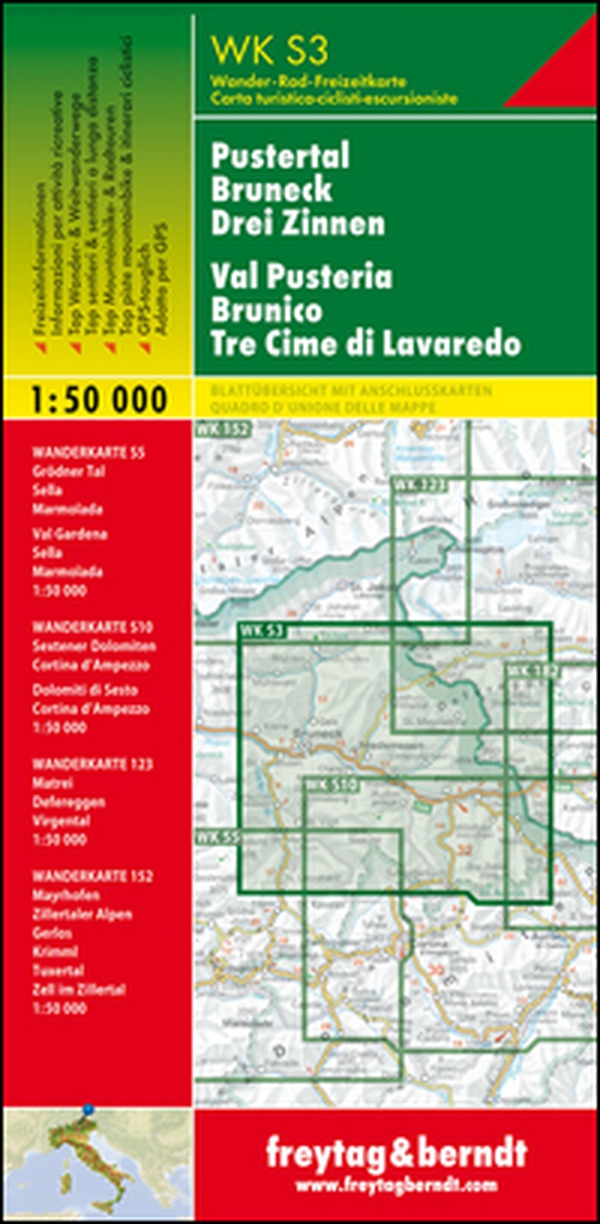 Val Pusteria, Brunico, Tre Cime di Lavaredo 1:50.000 - Librerie.coop Val Pusteria, Brunico, Tre Cime di Lavaredo 1:50.000 - Librerie.coop