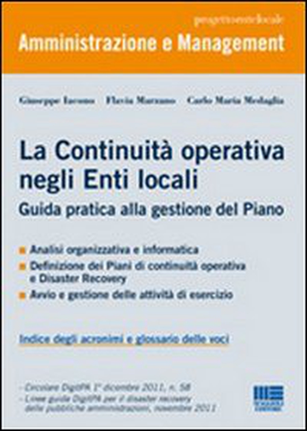La continuità operativa negli enti locali - Librerie.coop La continuità operativa negli enti locali - Librerie.coop