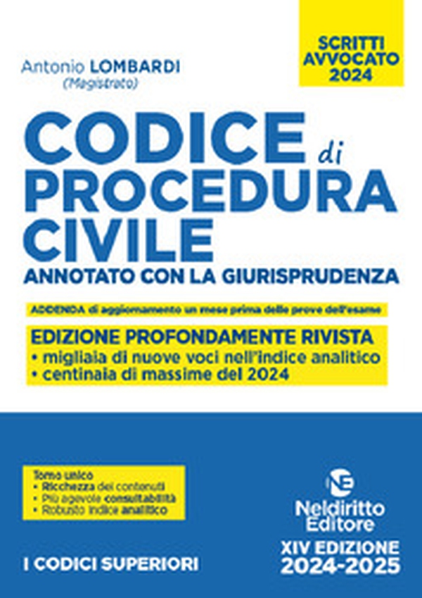 Codice di procedura civile. Annotato con la giurisprudenza. Esame avvocato 2024 - Librerie.coop Codice di procedura civile. Annotato con la giurisprudenza. Esame avvocato 2024 - Librerie.coop
