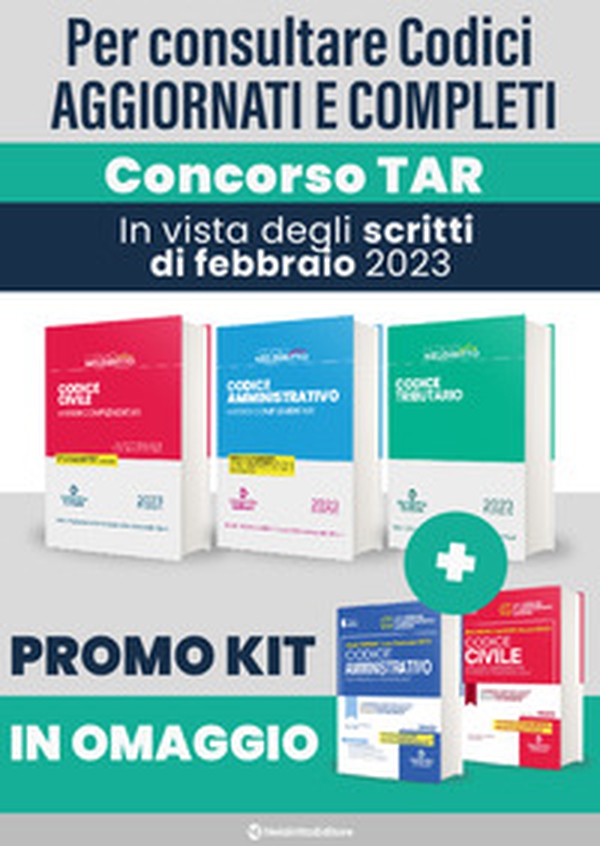 Speciale kit TAR 2023: Codice civile plus-Codice amministrativo plus-Codice tributario plus-Codice civile-Codice amministrativo - Librerie.coop Speciale kit TAR 2023: Codice civile plus-Codice amministrativo plus-Codice tributario plus-Codice civile-Codice amministrativo - Librerie.coop