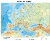 Europa fisica/politica 1:17.000.000 (carta scolastica da banco telata stesa cm 42x29,7) - Librerie.coop