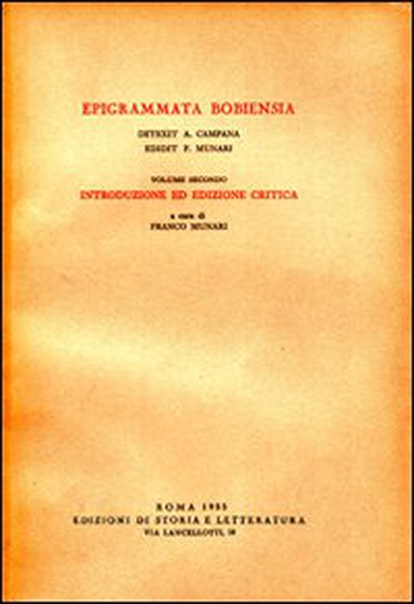 Epigrammata Bobiensia - Vol. 2 - Librerie.coop Epigrammata Bobiensia - Vol. 2 - Librerie.coop