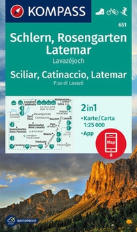 Cartina escursionistica n. 651. Siciliar, Cantinaccio, Latemar. P.so di Lavazé. 1:25.000 - Librerie.coop