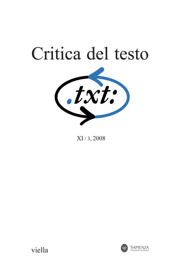 Critica del testo (2008) Vol. 11/3 - Librerie.coop Critica del testo (2008) Vol. 11/3 - Librerie.coop