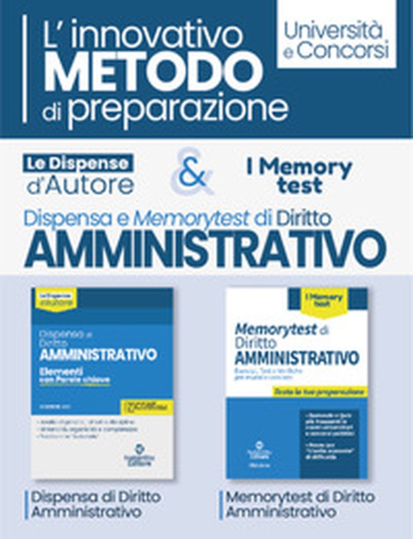 Kit dispensa d'autore: Dispensa di diritto amministrativo-Memorytest di diritto amministrativo. L'innovativo metodo di preparazione - Librerie.coop Kit dispensa d'autore: Dispensa di diritto amministrativo-Memorytest di diritto amministrativo. L'innovativo metodo di preparazione - Librerie.coop