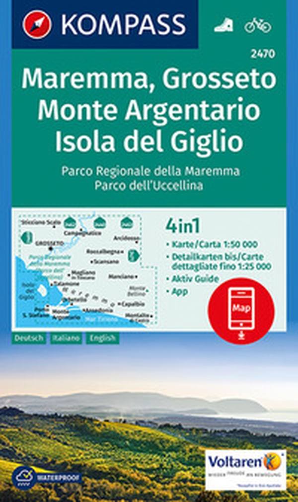 Carta escursionistica n. 2470. Maremma, Grosseto, Monte Argentario, Isola del Giglio 1:50.000. Ediz. italiana, tedesca e inglese - Librerie.coop Carta escursionistica n. 2470. Maremma, Grosseto, Monte Argentario, Isola del Giglio 1:50.000. Ediz. italiana, tedesca e inglese - Librerie.coop