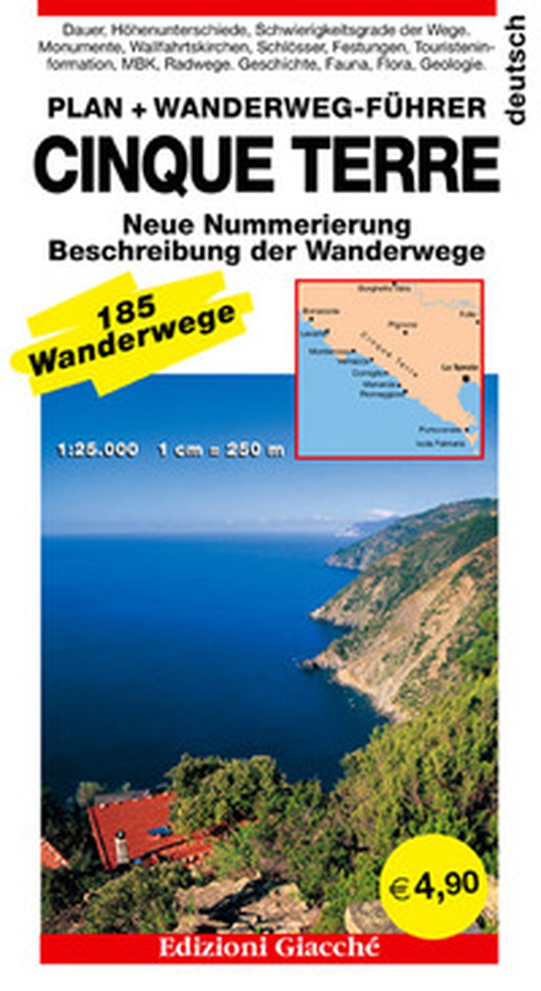 Cinque terre. Plan. Wanderweg-Führer. 185 Wanderwege, Maßtab 1:25.000 - Librerie.coop Cinque terre. Plan. Wanderweg-Führer. 185 Wanderwege, Maßtab 1:25.000 - Librerie.coop