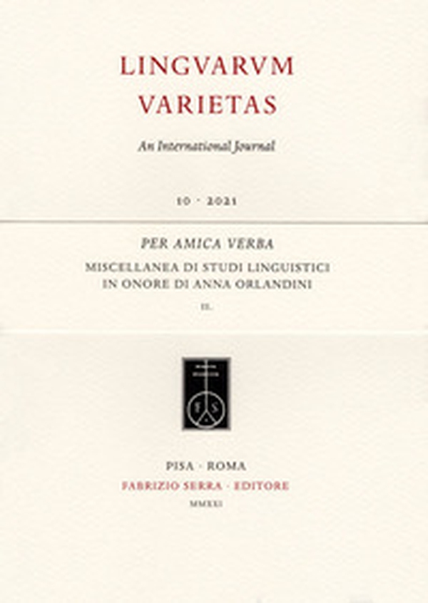Per amica verba. Miscellanea di studi linguistici in onore di Anna Orlandini - Librerie.coop Per amica verba. Miscellanea di studi linguistici in onore di Anna Orlandini - Librerie.coop