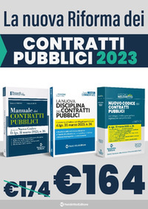 Speciale contratti pubblici: Manuale dei contratti pubblici alla luce del nuovo Codice D.Lgs. 31 Marzo 2023, N. 36-Codice normativo. Il nuovo codice dei contratti pubblici e allegati. D.Lgs. 31 Marzo 2023, N. 36-La nuova disciplina dei contratti pubblici - Librerie.coop Speciale contratti pubblici: Manuale dei contratti pubblici alla luce del nuovo Codice D.Lgs. 31 Marzo 2023, N. 36-Codice normativo. Il nuovo codice dei contratti pubblici e allegati. D.Lgs. 31 Marzo 2023, N. 36-La nuova disciplina dei contratti pubblici - Librerie.coop