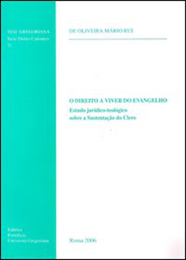 O Direito a vivir do Vangelho. Estudo juridico-teologico sobre a sustençao do clero - Librerie.coop O Direito a vivir do Vangelho. Estudo juridico-teologico sobre a sustençao do clero - Librerie.coop
