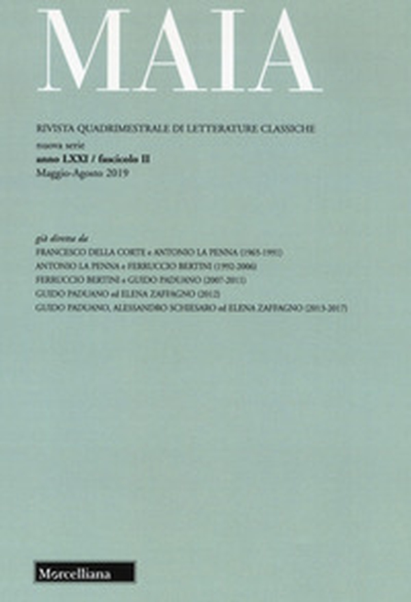 Maia. Rivista di letterature classiche - Vol. 2 - Librerie.coop Maia. Rivista di letterature classiche - Vol. 2 - Librerie.coop