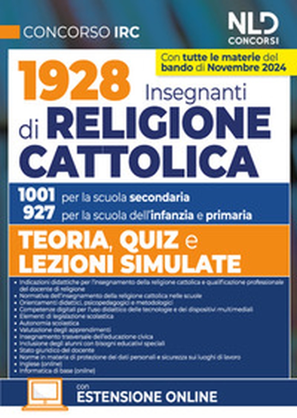 Concorso 1928 Insegnanti Religione Cattolica. Teoria e lezioni simulate. Per la Scuola dell'infanzia, primaria e secondaria - Librerie.coop Concorso 1928 Insegnanti Religione Cattolica. Teoria e lezioni simulate. Per la Scuola dell'infanzia, primaria e secondaria - Librerie.coop