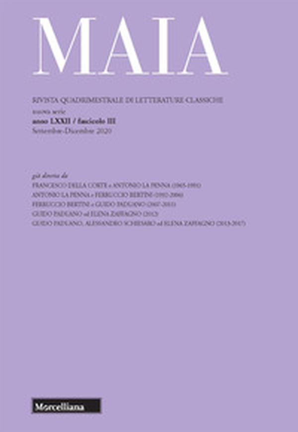 Maia. Rivista di letterature classiche - Vol. 3 - Librerie.coop Maia. Rivista di letterature classiche - Vol. 3 - Librerie.coop