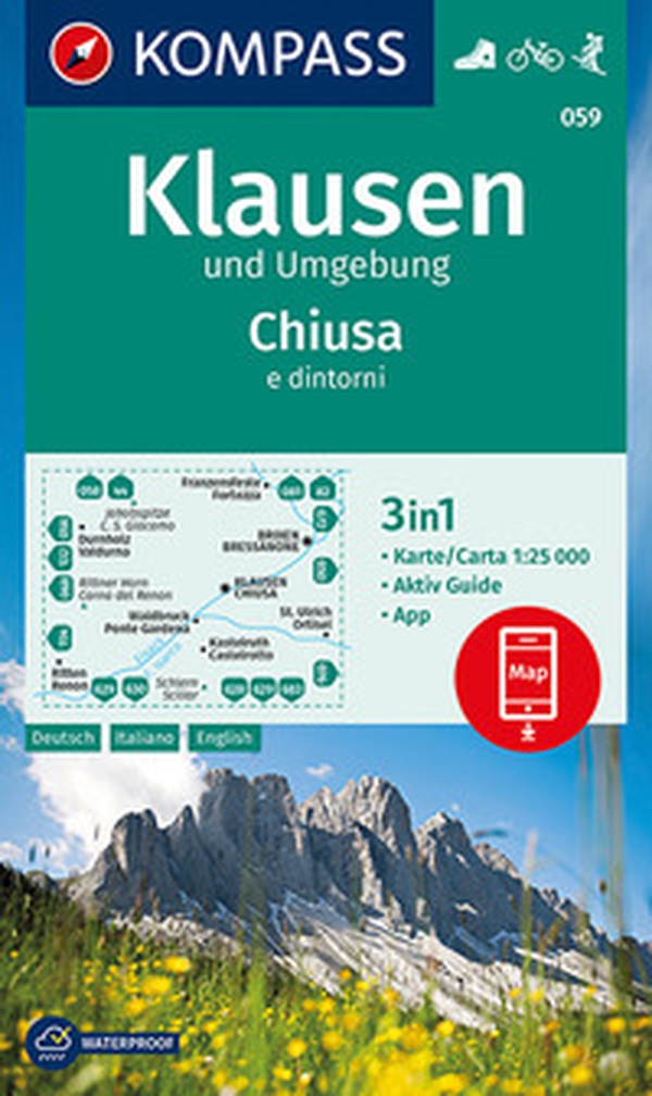 Carta escursionistica n. 059. Chiusa e dintorni 1:25.000 - Librerie.coop Carta escursionistica n. 059. Chiusa e dintorni 1:25.000 - Librerie.coop