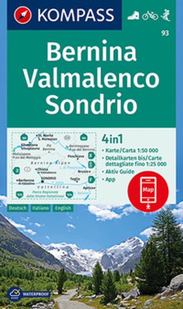 Carta escursionistica n. 93. Bernina, Valmalenco, Sondrio 1:50.000. Ediz. italiana, tedesca e inglese - Librerie.coop Carta escursionistica n. 93. Bernina, Valmalenco, Sondrio 1:50.000. Ediz. italiana, tedesca e inglese - Librerie.coop