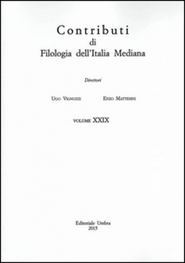 Contributi di filologia dell'Italia mediana (2015) - Vol. 29 - Librerie.coop Contributi di filologia dell'Italia mediana (2015) - Vol. 29 - Librerie.coop
