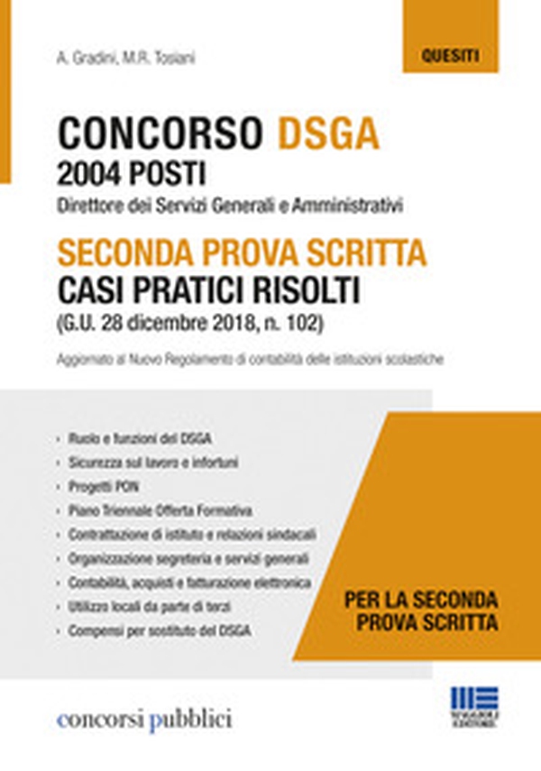 Concorso DSGA 2004 posti. Seconda prova scritta casi pratici risolti - Librerie.coop Concorso DSGA 2004 posti. Seconda prova scritta casi pratici risolti - Librerie.coop