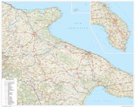 Puglia. Carta stradale della regione 1:250.000 (carta murale plastificata stesa con aste cm 108x86) - Librerie.coop
