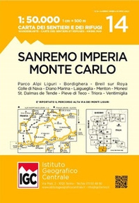 Carte n. 14 San Remo, Imperia, Monte Carlo 1:50.000. Carta dei sentieri e dei rifugi - Librerie.coop