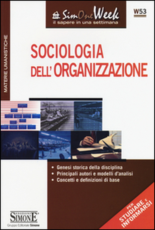 Sociologia dell'organizzazione. Genesi storica della disciplina. Principali autori e modelli d'analisi. Concetti e definizioni di base - Librerie.coop Sociologia dell'organizzazione. Genesi storica della disciplina. Principali autori e modelli d'analisi. Concetti e definizioni di base - Librerie.coop