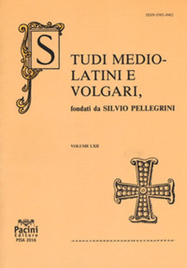 Studi mediolatini e volgari - Vol. 62 - Librerie.coop Studi mediolatini e volgari - Vol. 62 - Librerie.coop