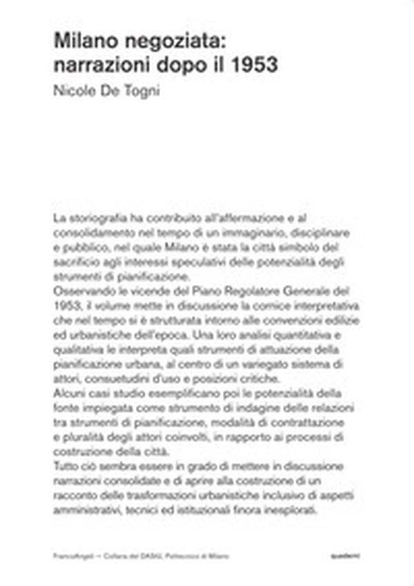 Milano negoziata: narrazioni dopo il 1953 - Librerie.coop Milano negoziata: narrazioni dopo il 1953 - Librerie.coop