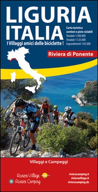 Liguria Italia riviera di Ponente. Carta turistica, sentieri e piste ciclabili. Villaggi e campeggi - Librerie.coop
