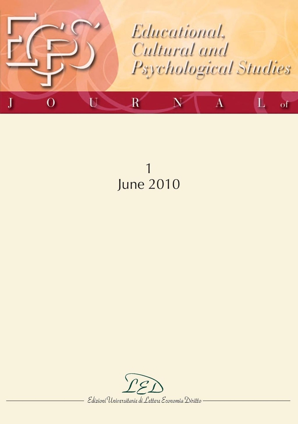 Journal of Educational, Cultural and Psychological Studies (ECPS Journal) No 1 (2010) - Librerie.coop Journal of Educational, Cultural and Psychological Studies (ECPS Journal) No 1 (2010) - Librerie.coop