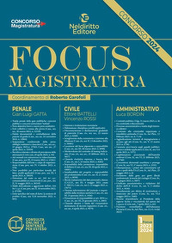Focus magistratura. Concorso magistratura 2024: Penale, civile, amministrativo - Librerie.coop Focus magistratura. Concorso magistratura 2024: Penale, civile, amministrativo - Librerie.coop
