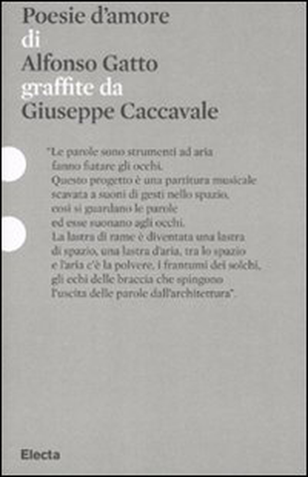 Poesie d'amore di Alfonso Gatto graffiate da Giuseppe Caccavale. Catalogo della mostra (Roma, 11 dicembre 2010-14 febbraio 2011) - Librerie.coop Poesie d'amore di Alfonso Gatto graffiate da Giuseppe Caccavale. Catalogo della mostra (Roma, 11 dicembre 2010-14 febbraio 2011) - Librerie.coop