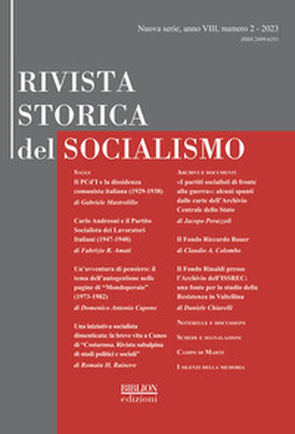 Rivista storica del socialismo - Vol. 2 - Librerie.coop Rivista storica del socialismo - Vol. 2 - Librerie.coop