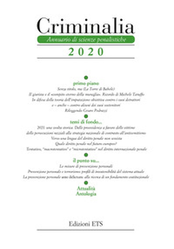 Criminalia. Annuario di scienze penalistiche - Librerie.coop Criminalia. Annuario di scienze penalistiche - Librerie.coop