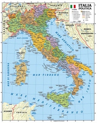 Italia 1.100.000. Carta murale scolastica fisico/politica con aste - Librerie.coop